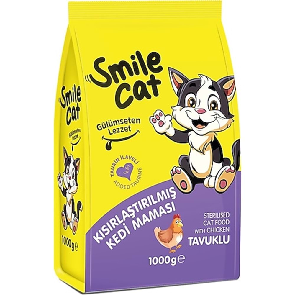 SMİLE CAT KISIR KEDİ MAMASI TAVUKLU 1000G