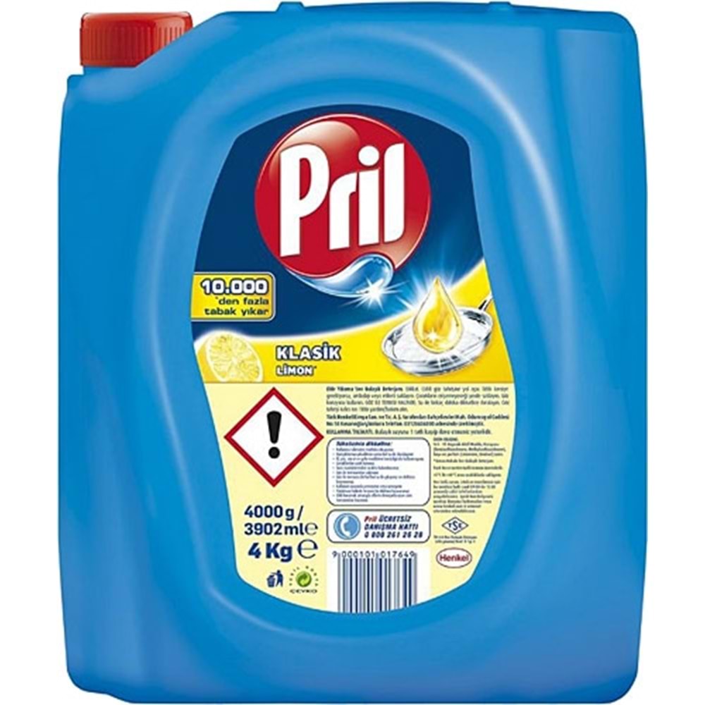 PRİL LİMON BULAŞIK DETERJANI SIVI 4 KG