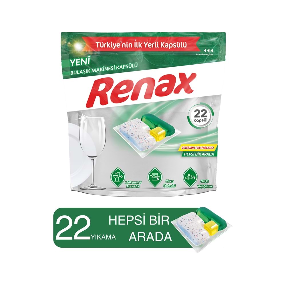 RENAX BULAŞIK MAKİNESİ KAPSÜLÜ 22'Lİ