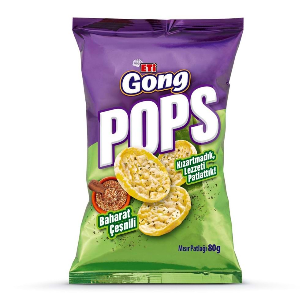 ETİ GONG POPS BAHARAT ÇEŞNİLİ MISIR. PAT. 80 G
