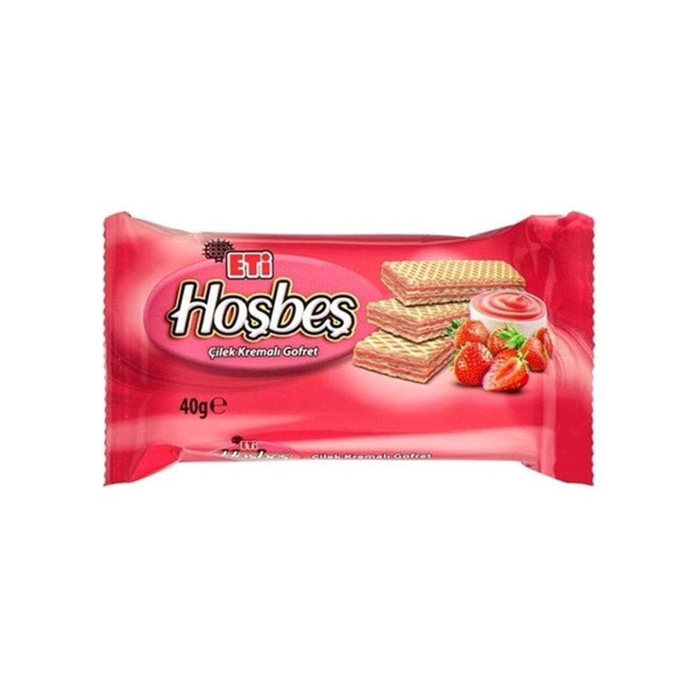 ETİ HOŞBEŞ ÇİLEK KREMALI GOFRET 40 G