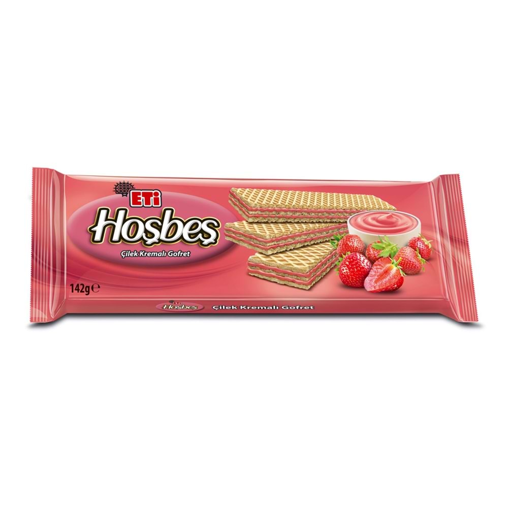 ETİ HOŞBEŞ ÇİLEK KREMALI GOFRET 142 G