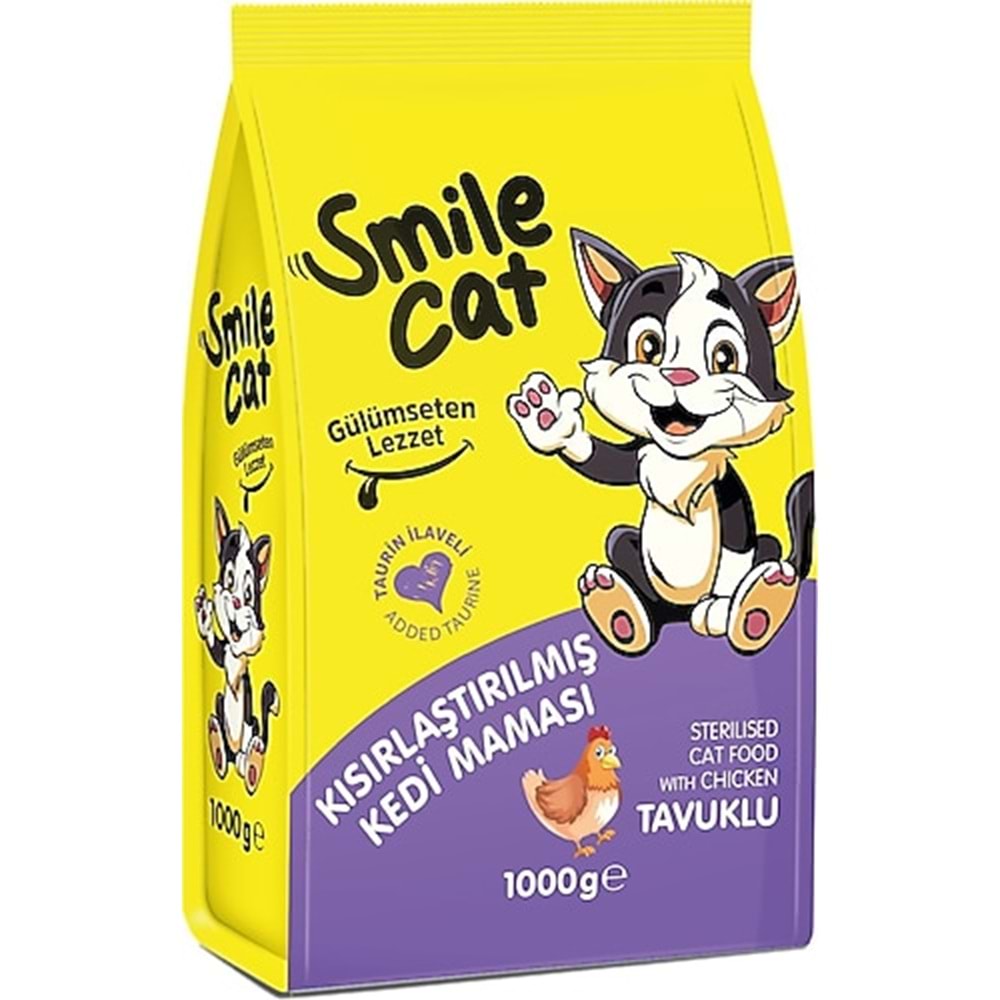 SMİLE CAT KISIR KEDİ MAMASI TAVUKLU 1000G