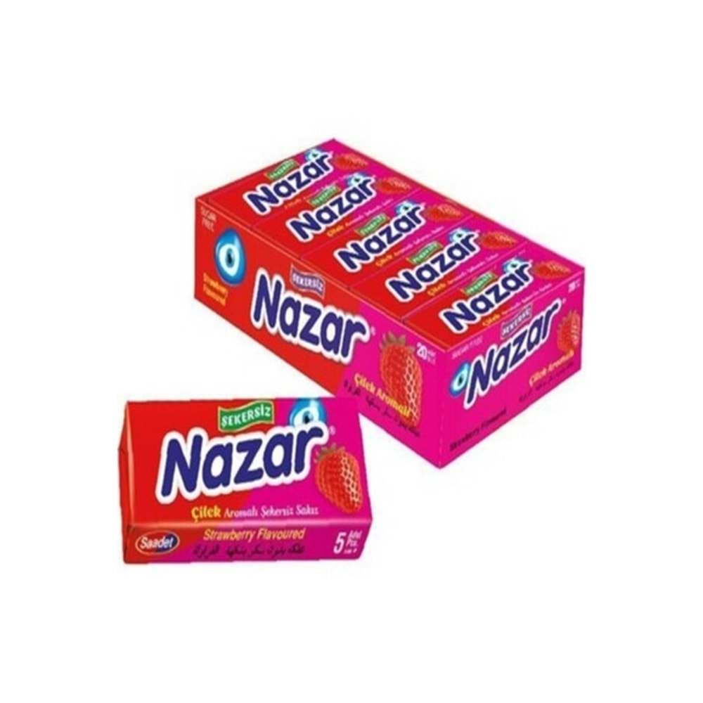 NAZAR ÇİLEK AROMALI STİCK SAKIZ 5 Lİ