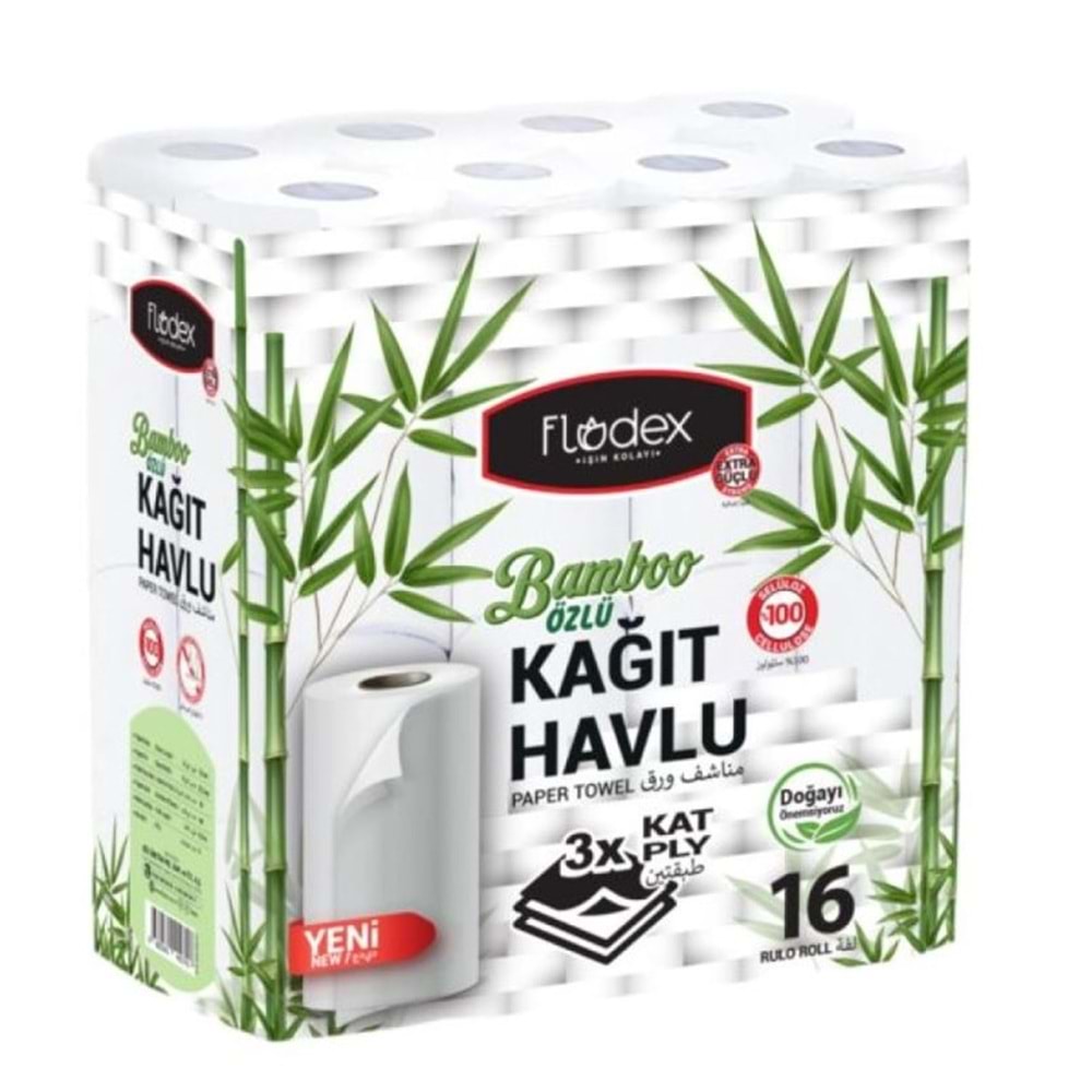 FLODEX BAMBU 3 KATLI KAĞIT HAVLU 16 LI