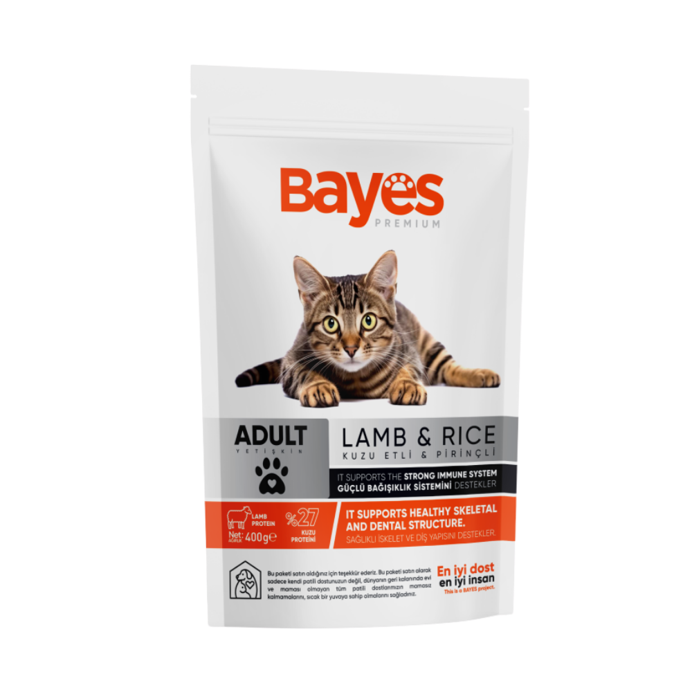 BAYES YETİŞKİN KEDİ KUZU VE PRİNÇ 400 GR