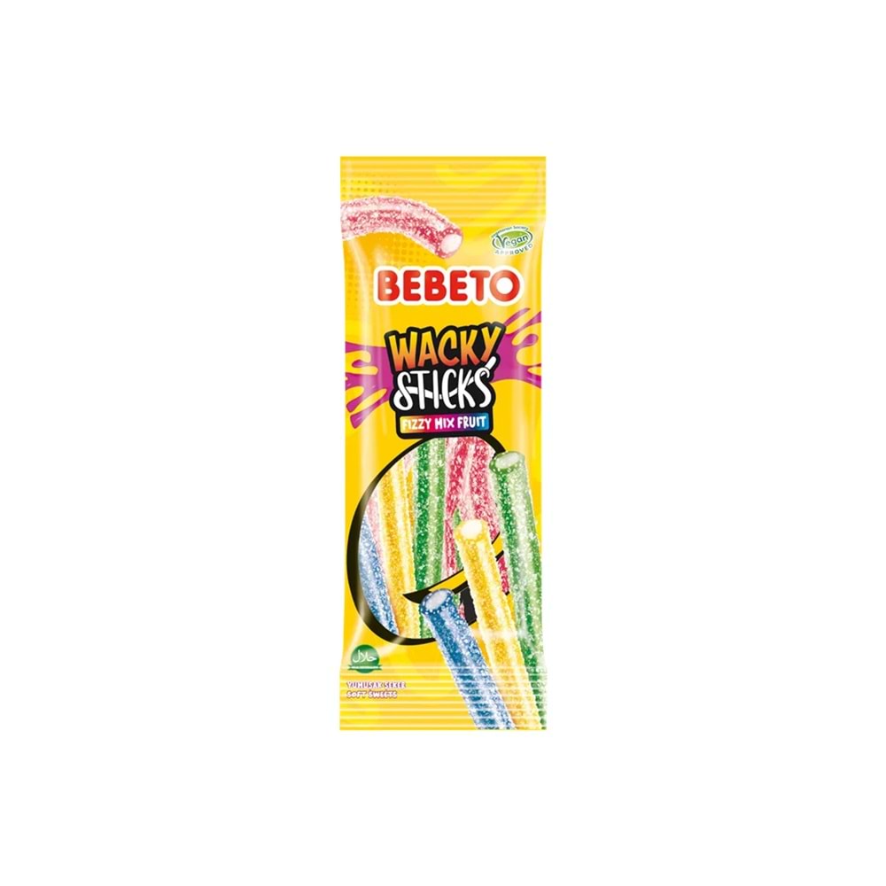 BEBETO WACKY STICKS FIZZY 75 GR