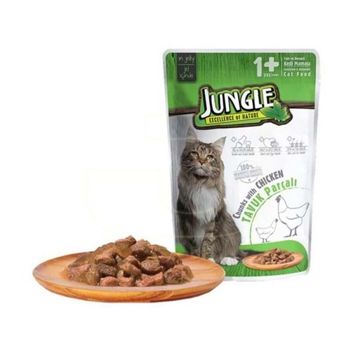 JUNGLE POUCH YETİŞKİN KEDİ TAVUKLU 100.GR