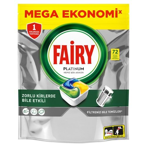 FAİRY PLATİNUM BULAŞIK MAK. TAB. 72'Lİ