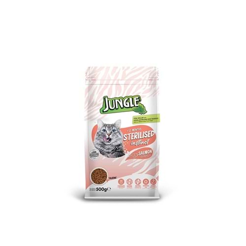 JUNGLE KEDİ MAMASI SOMONLU 500.GR
