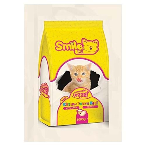 SMİLE CAT YAVRU KEDİ MAMASI KUZU 1000G AD