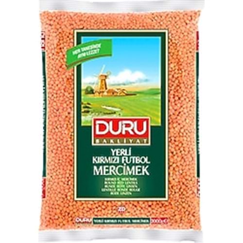 DURU KIRMIZI FUTBOL MERCİMEK 2 KG