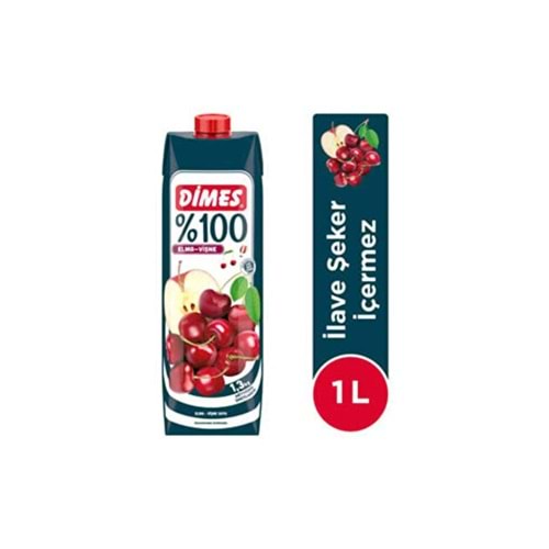 DİMES 100% ELMA VİŞNE SUYU 1L
