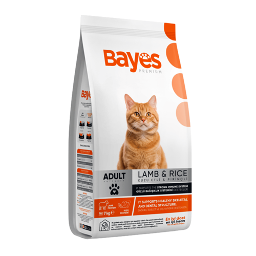BAYES YETİŞKİN KEDİ MAMASI KUZU ETLİ 7KG