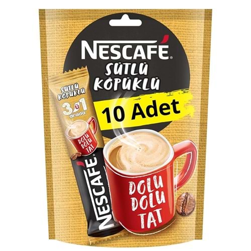 NESCAFE 3Ü1 ARADA SÜTLÜ KÖPÜKLÜ 10LU