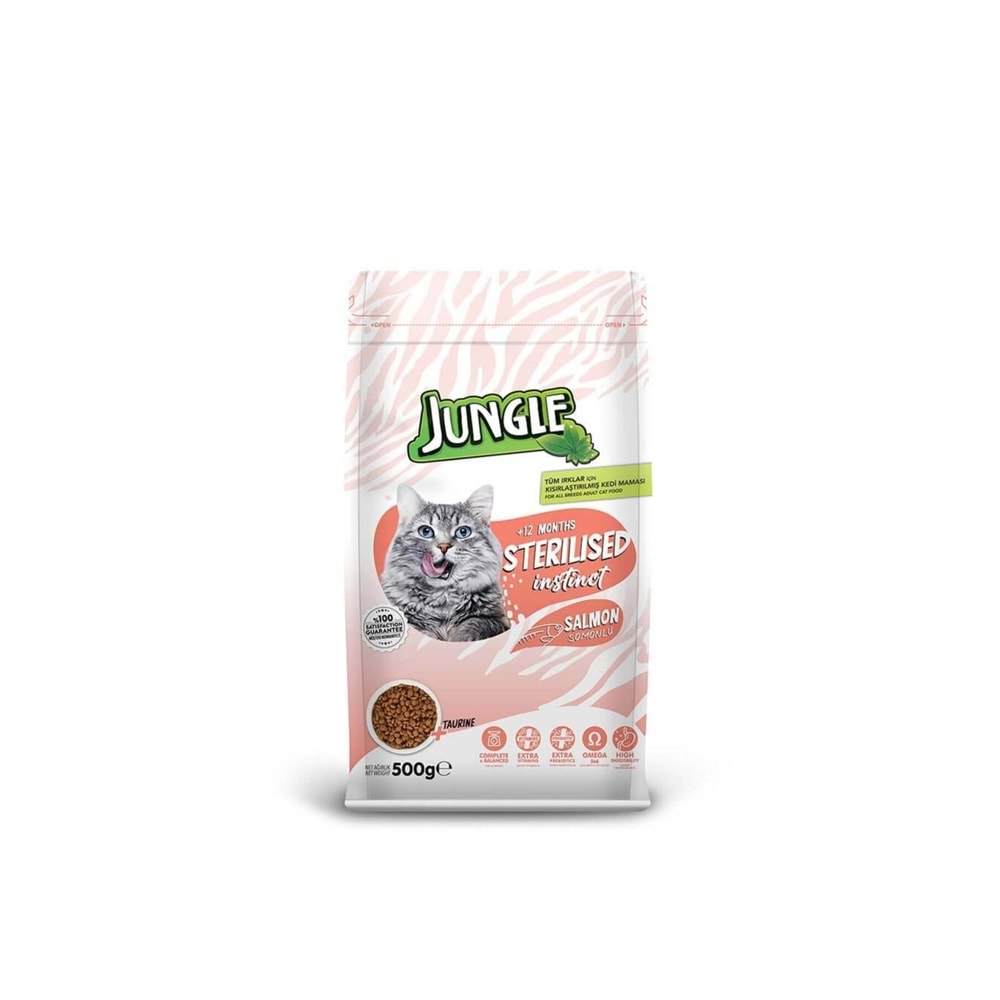 JUNGLE KEDİ MAMASI SOMONLU 500.GR