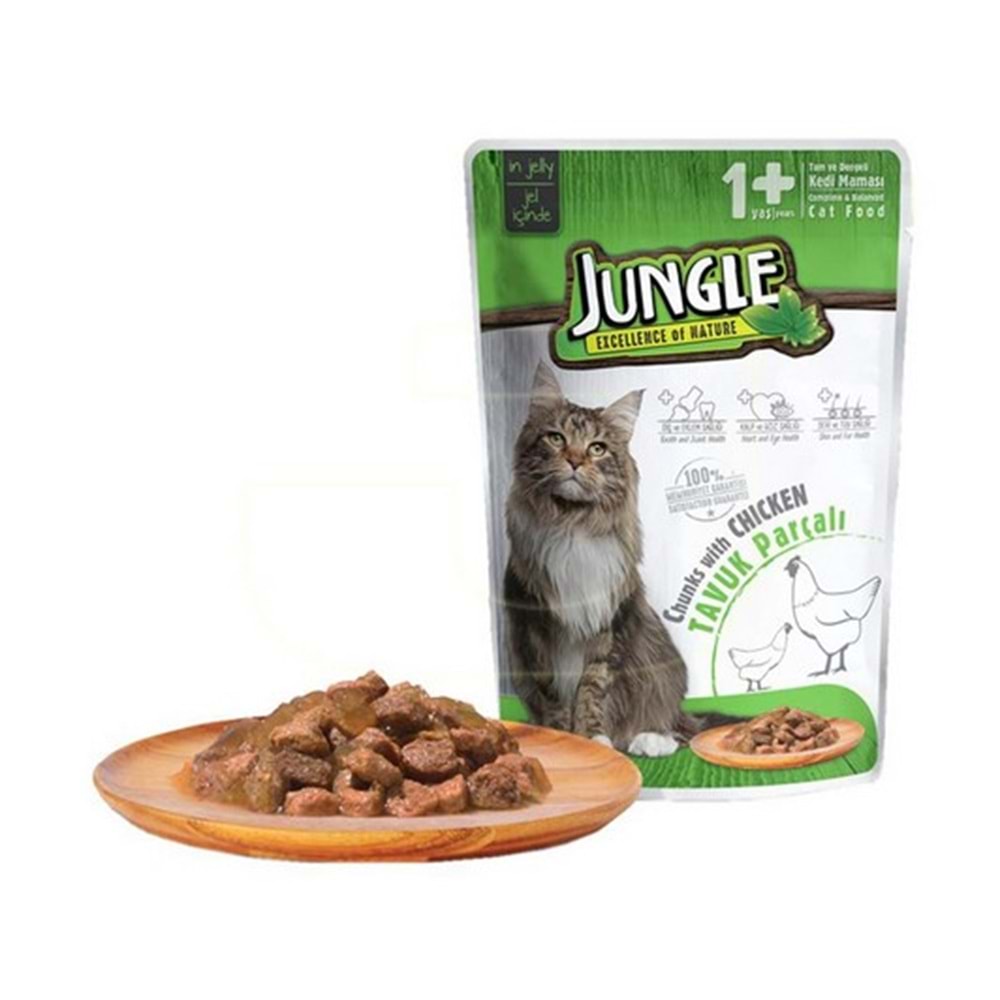 JUNGLE POUCH YETİŞKİN KEDİ TAVUKLU 100.GR