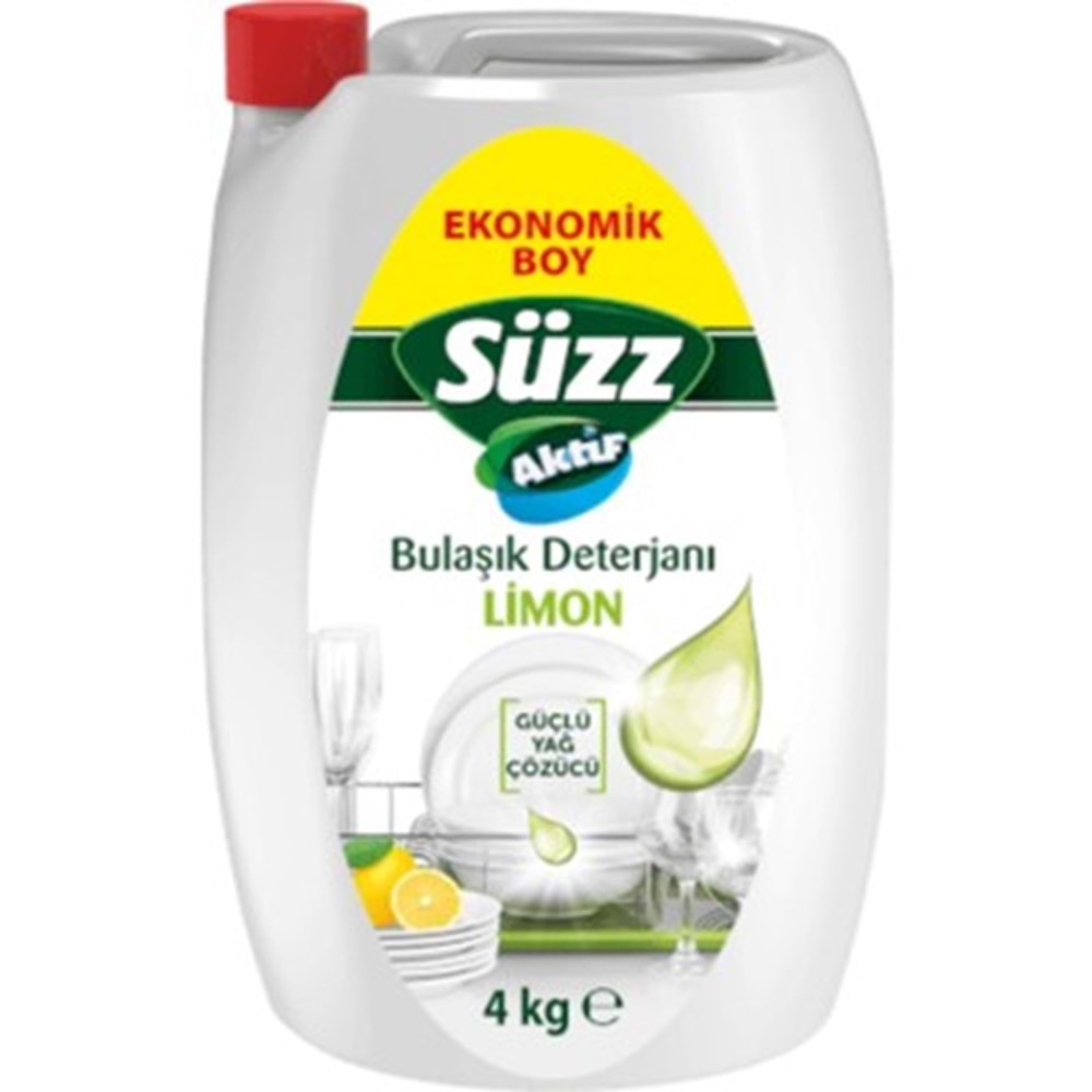 SÜZZ LİMON AKTİF BULAŞIK DETERJANI SIVI 4 KG