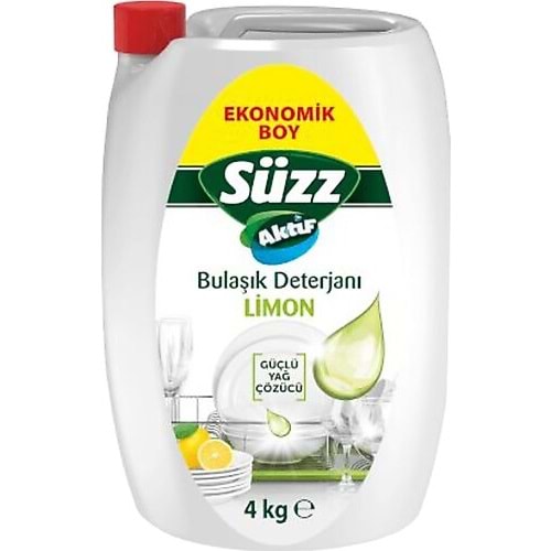 SÜZZ LİMON AKTİF BULAŞIK DETERJANI SIVI 4 KG