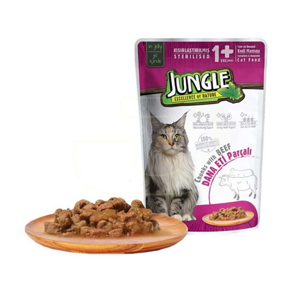 JUNGLE POUCH KISIR KEDİ DANA ETLİ 100.GR