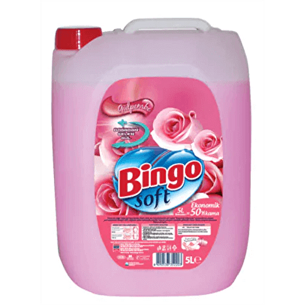 BİNGO SOFT GÜLPEMBE YUMUŞATICI 5 L