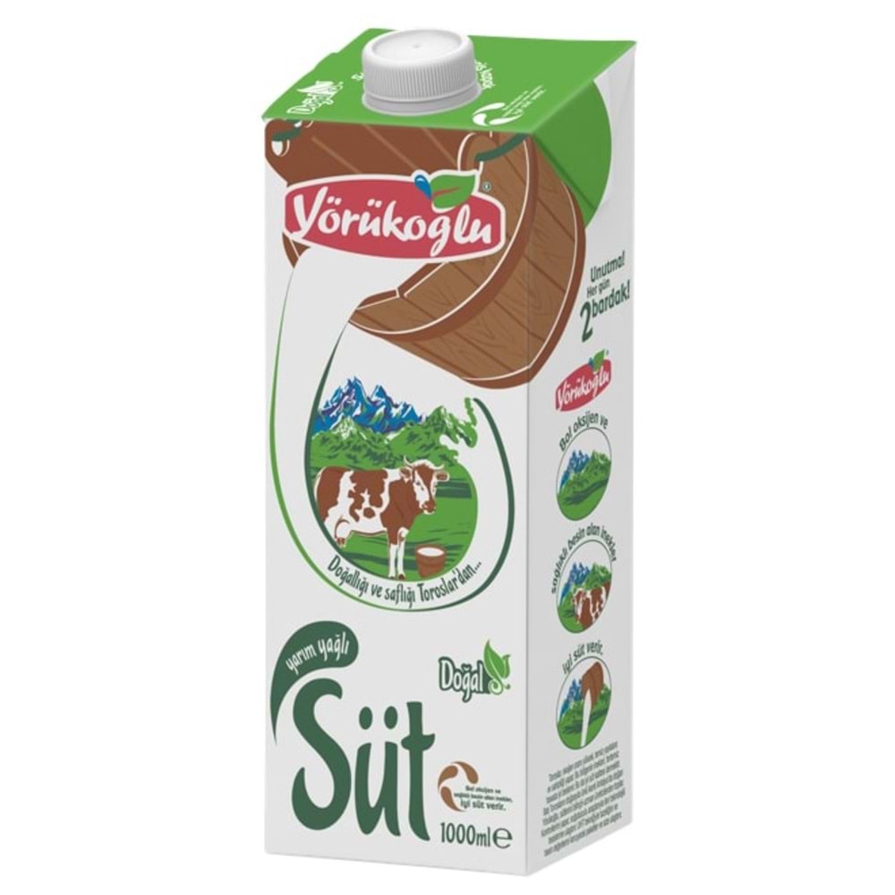 YÖRÜKOĞLU YARIM YAĞLI SÜT 1 L