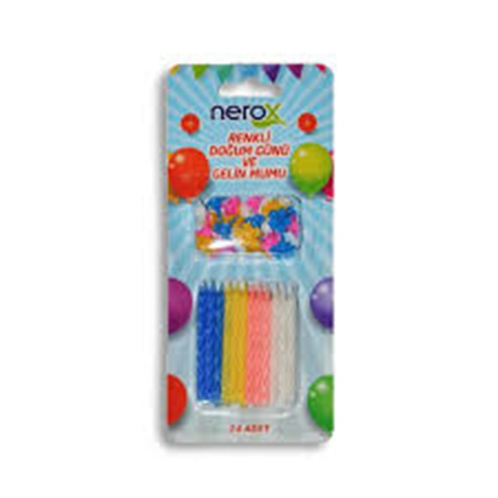 NEROX DOĞUM GÜNÜ MUMU 24 ADET