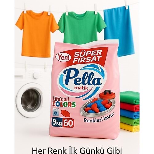 PELLA MATİK RENKLİLER İÇİN 9KG