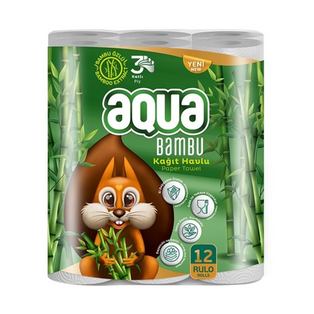 AQUA BAMBU 12 Lİ KAĞIT HAVLU
