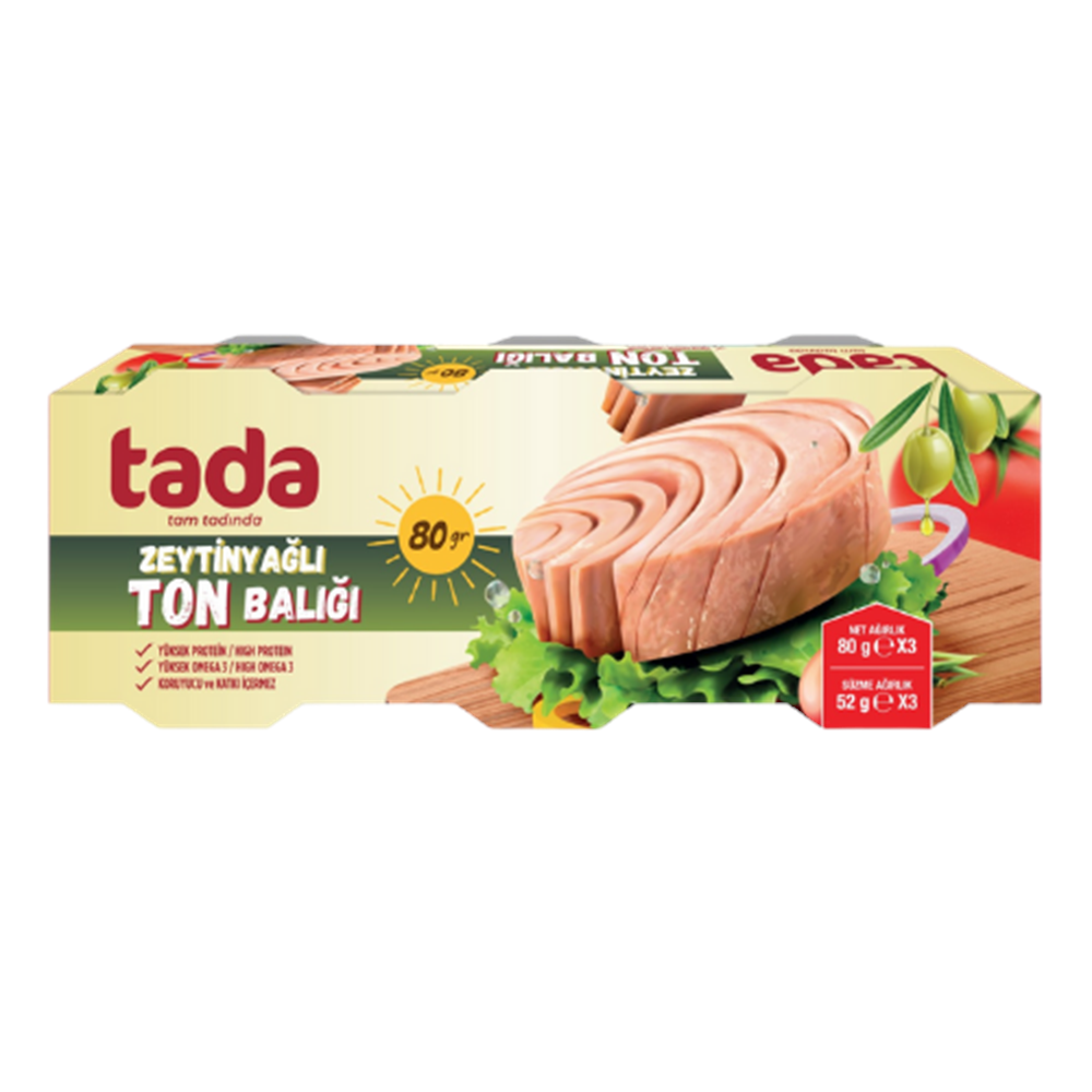 TADA ZEYTİNYAĞLI TON BALIĞI 3*80G