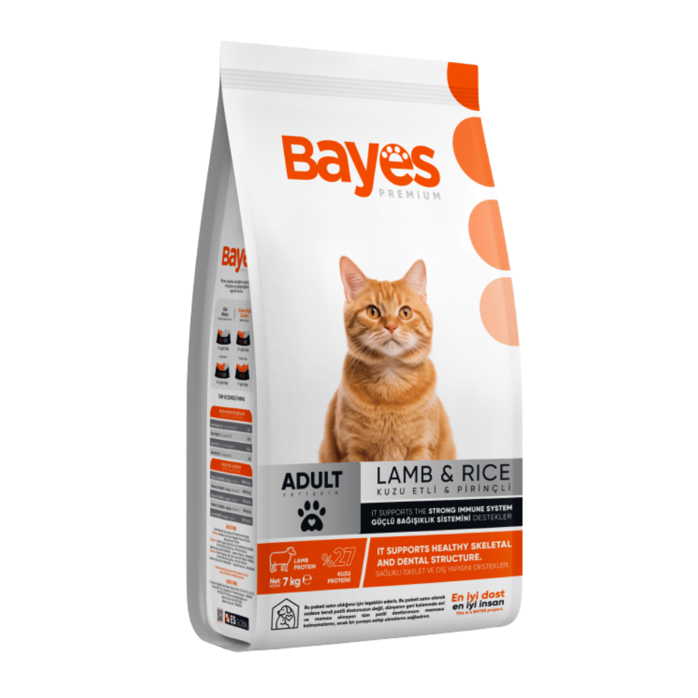 BAYES YETİŞKİN KEDİ MAMASI KUZU ETLİ 7KG